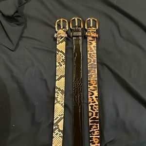 Lauren Conrad 3 animal print skinny belts